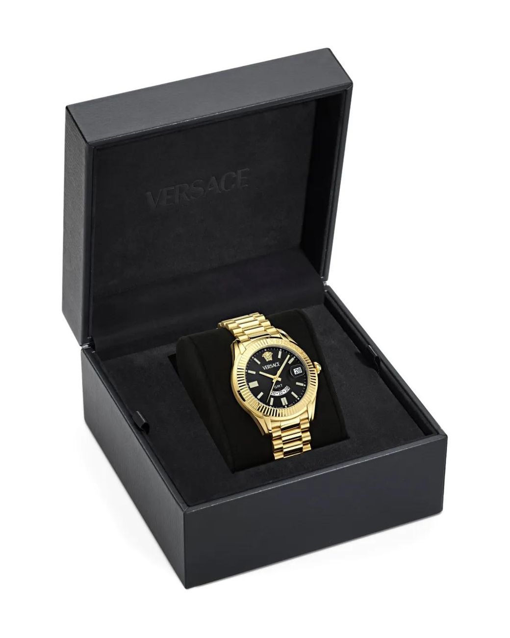 Versace Metallic Greca Gmt Fluted 41Mm for men