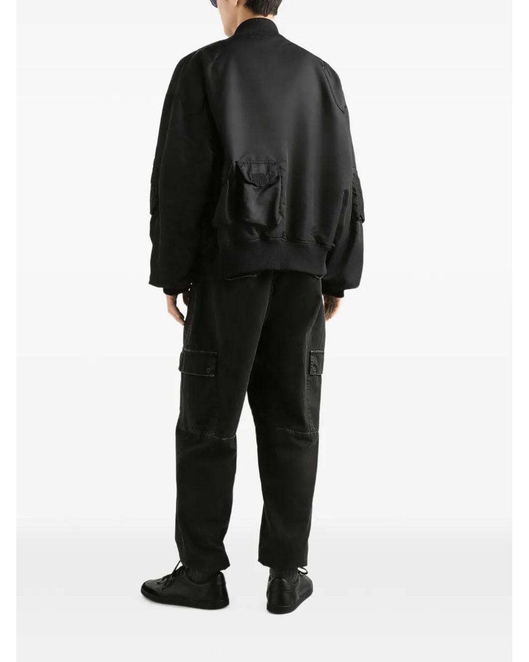 Dolce & Gabbana Black Nylon Gabardine Jacket for men