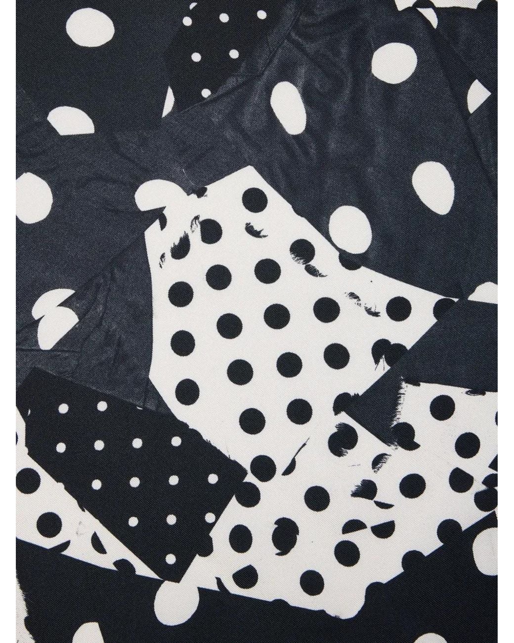 Paul Smith Black 'Patchwork Polka Dot' Silk Pocket Square for men
