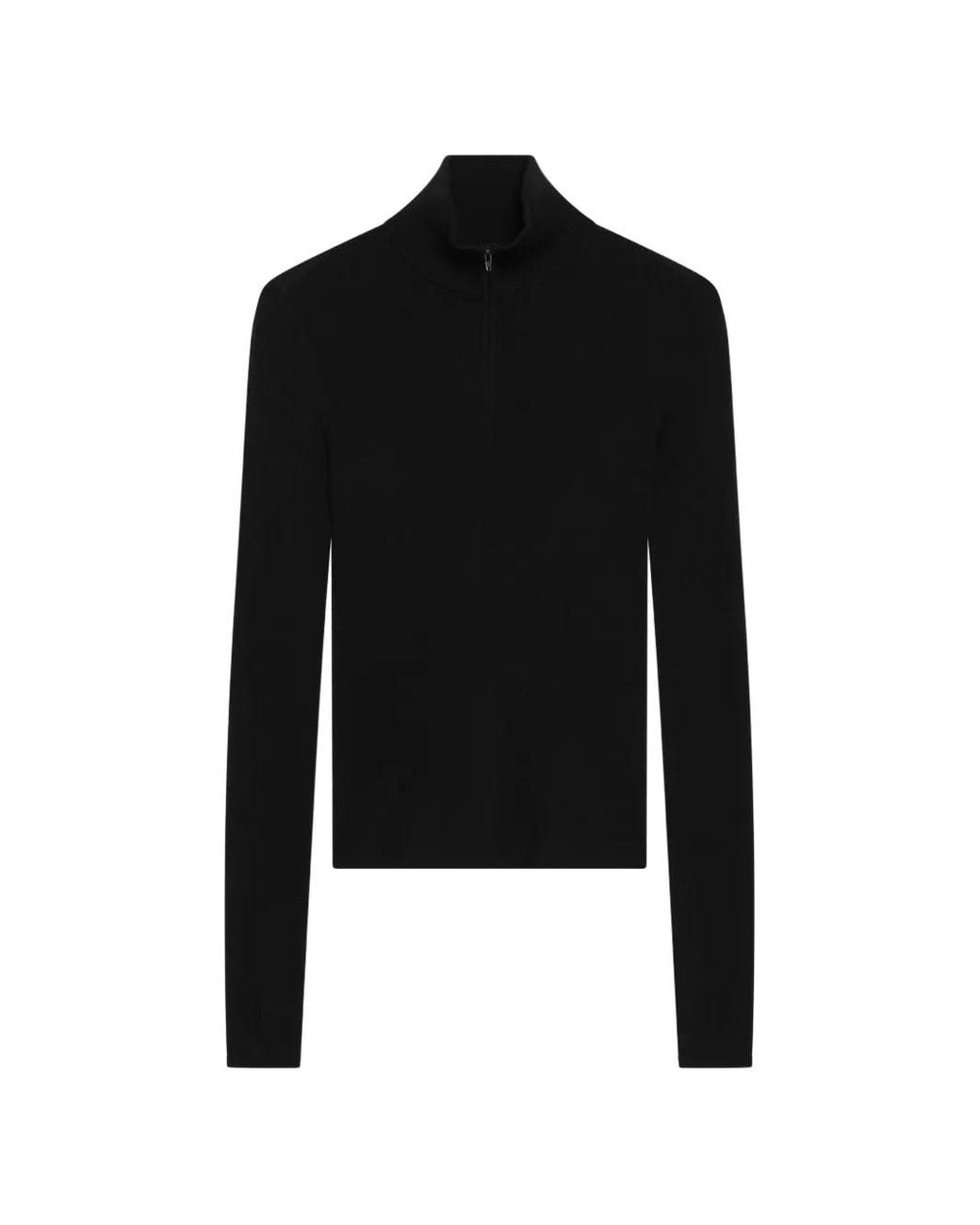 Frankie Shop Black Sade Ribbed-Knit Sweater