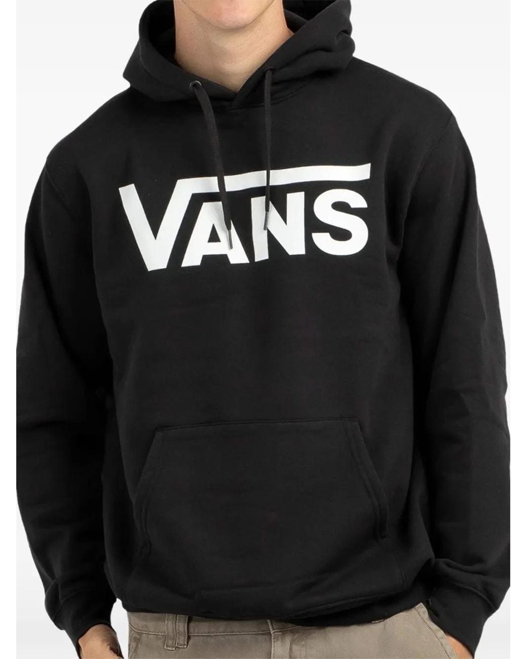 Vans Black Graphlogo-Printc Hoodie for men