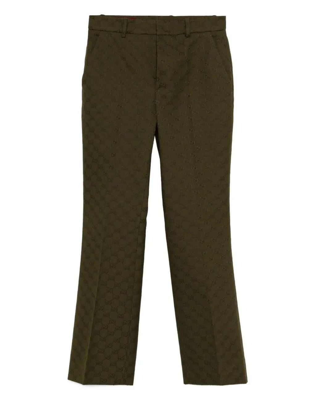 Gucci Green Gg Monogram Trousers