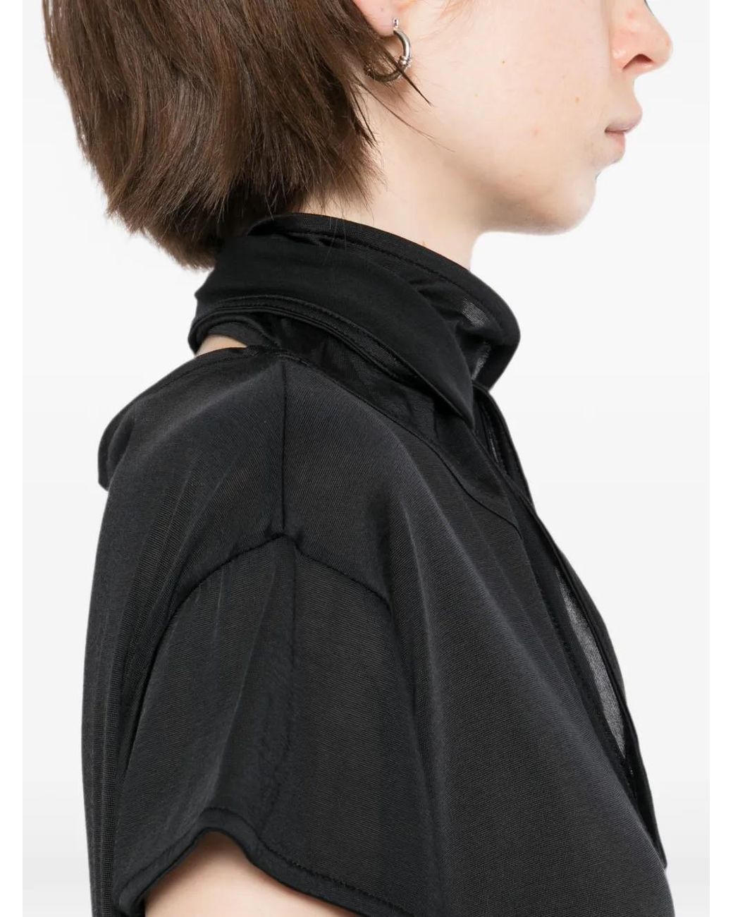 Lemaire Black Short Sleeve Foulard Top