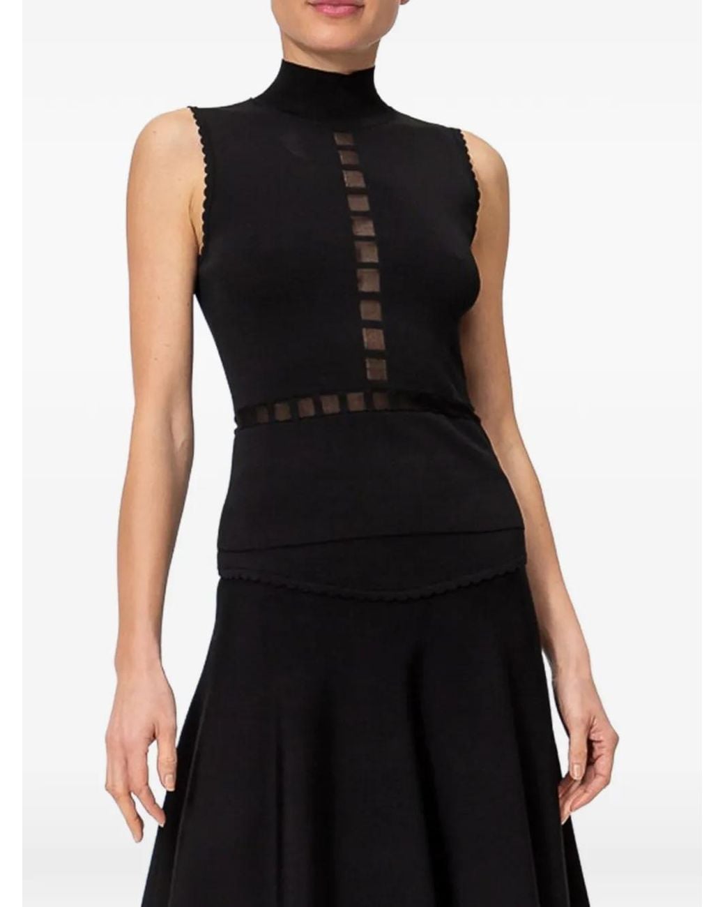 Twinset Black Actitude Mesh-Panel Top