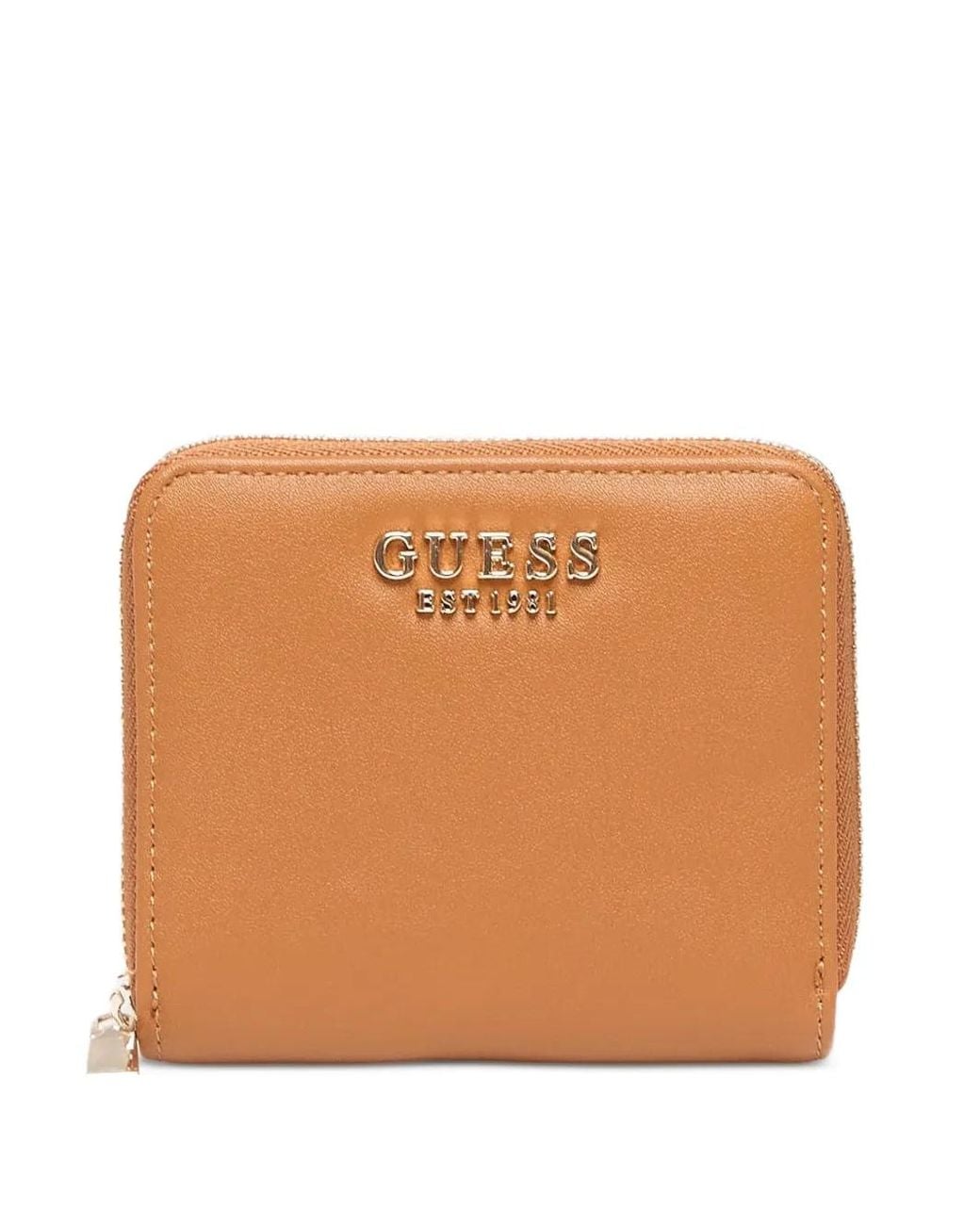 Guess Orange Logo-Plaque Zip-Around Wallet