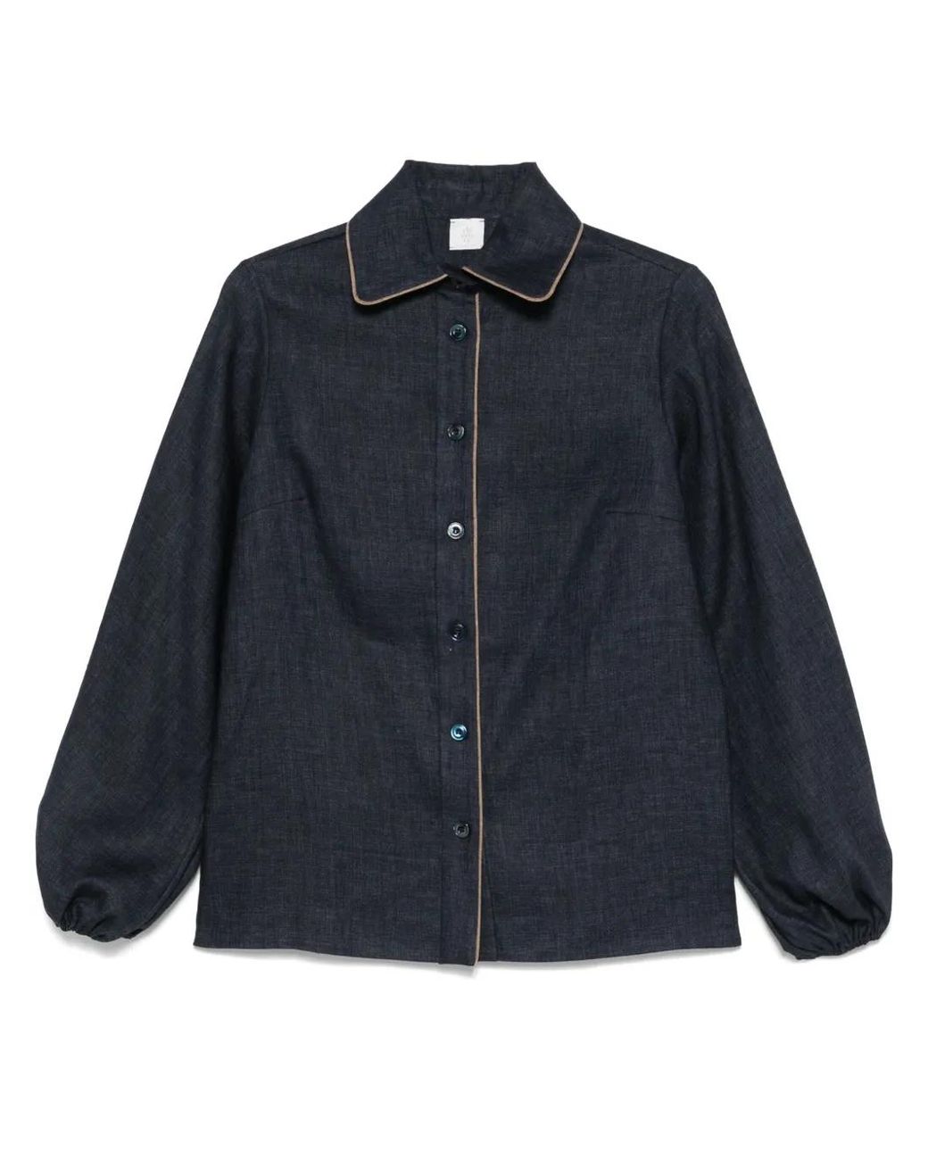 Eleventy Blue Linen Shirt