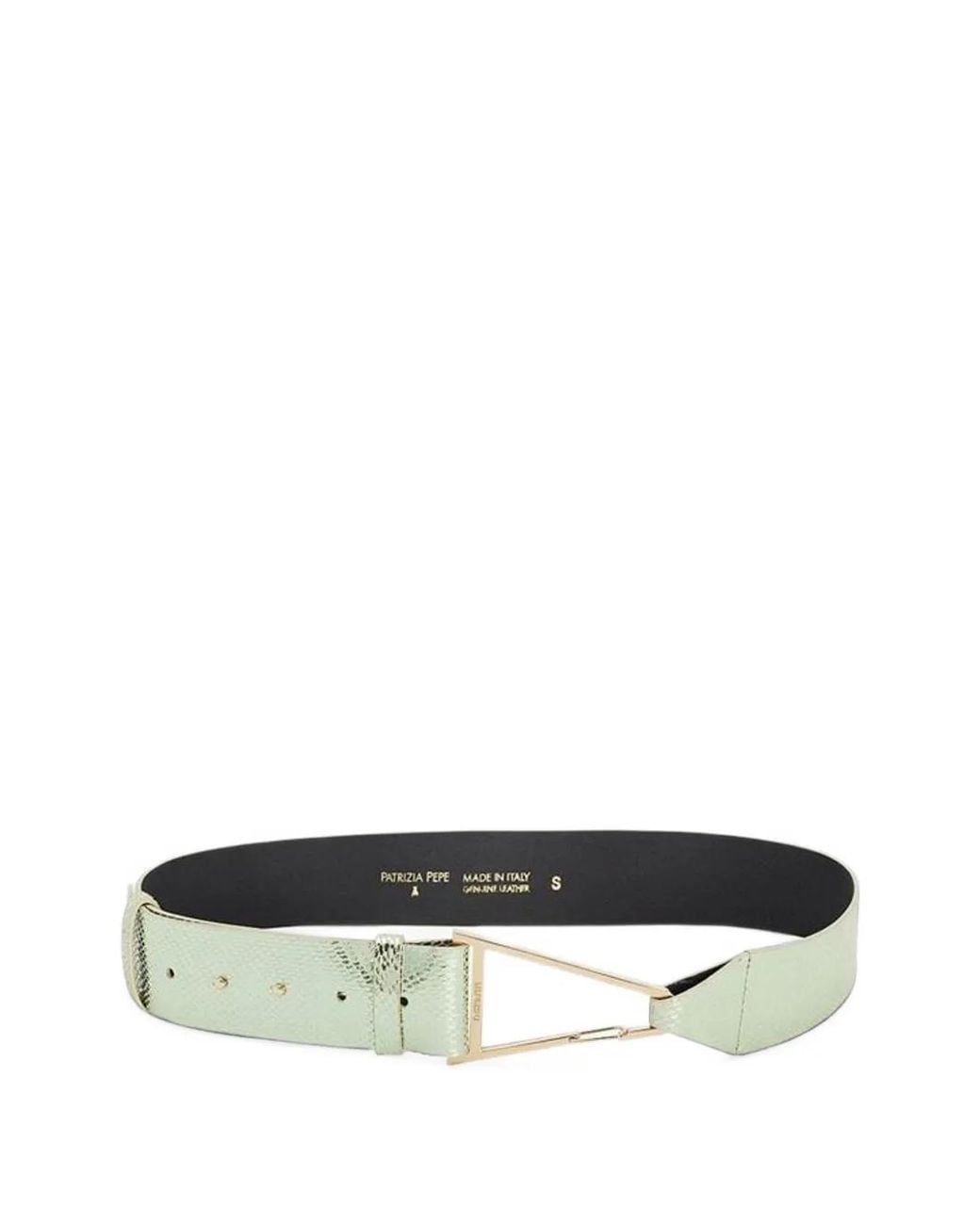 Patrizia Pepe Green Snakeskin-Effect Goatskin Belt