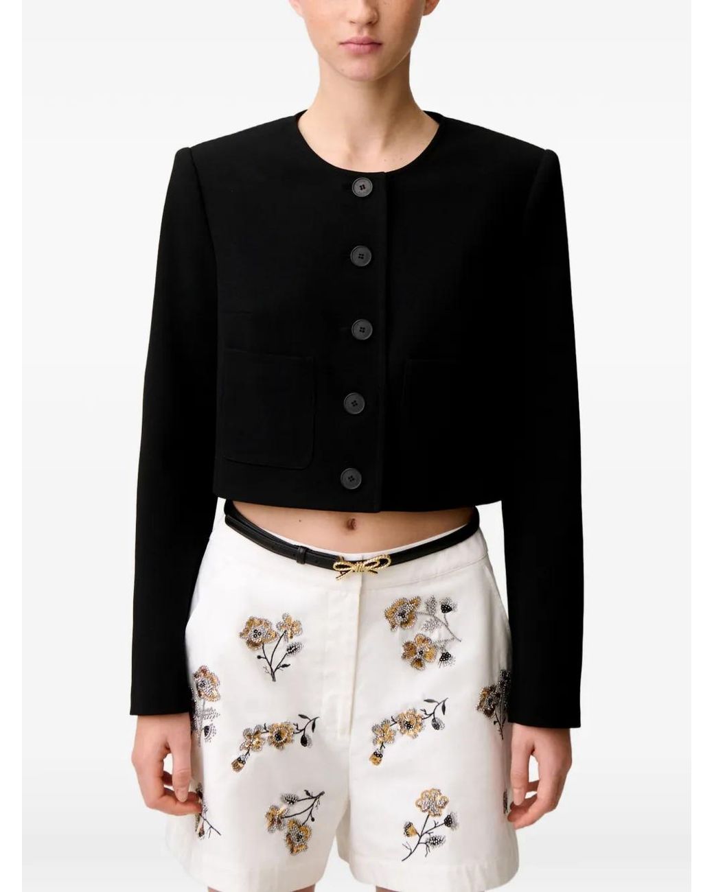 Claudie Pierlot Black Round Neck Jacket