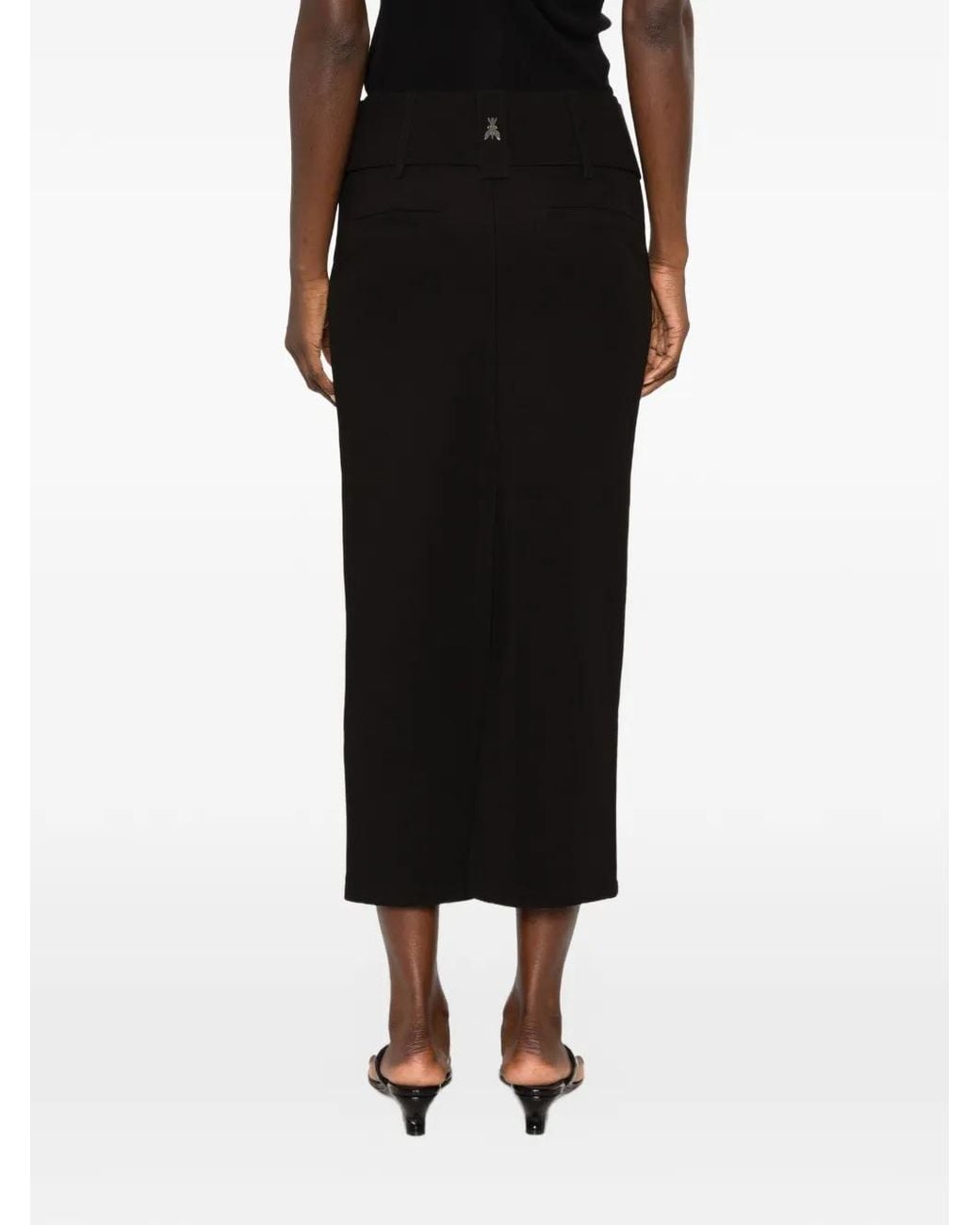 Patrizia Pepe Black Belted Pencil Midi Skirt