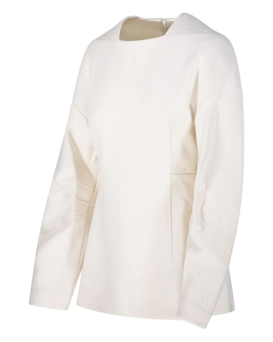 Max Mara White Square Neck Blouse