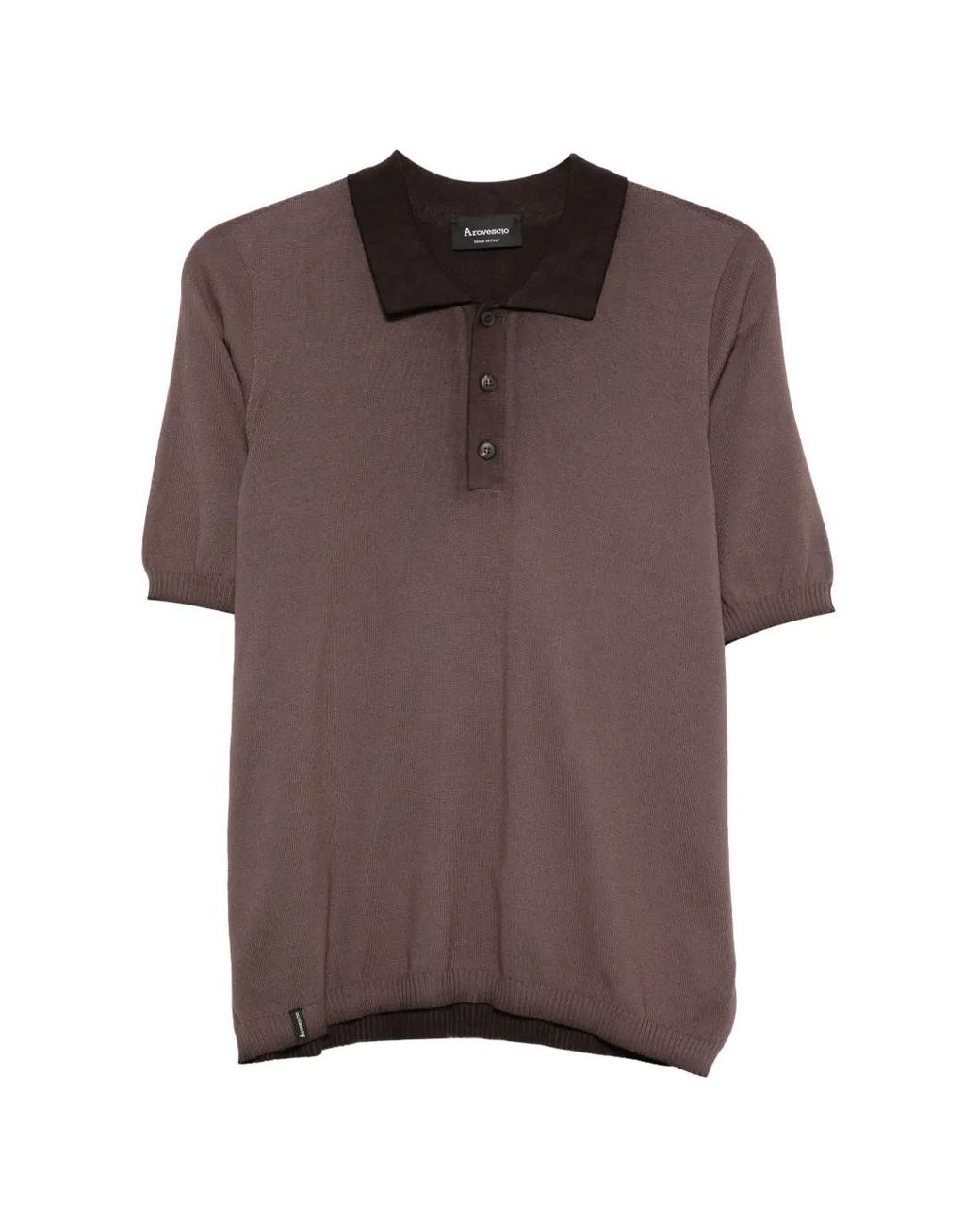 AROVESCIO Brown Button Polo Shirt for men