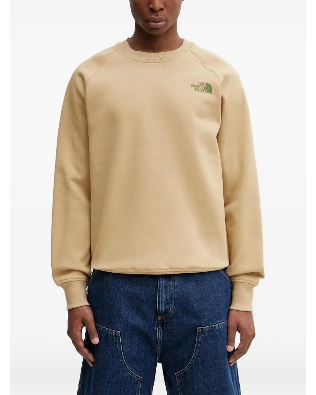 The North Face Blue Logo-Print Raglan-Sleeve Sweatshirt for men