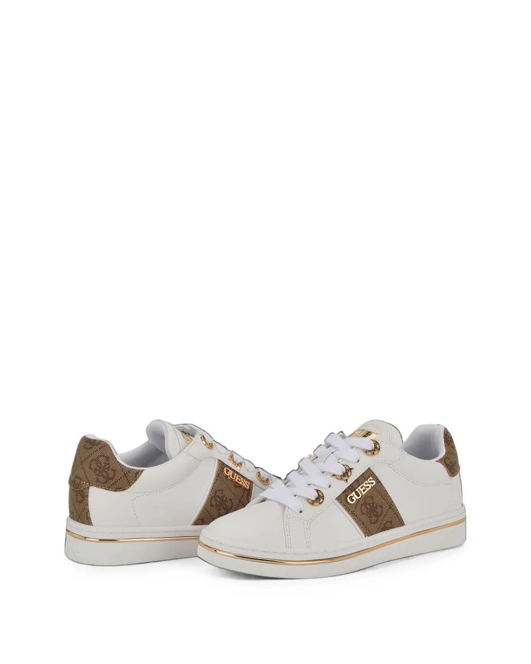 Guess White Stew Logo-Print Sneakers