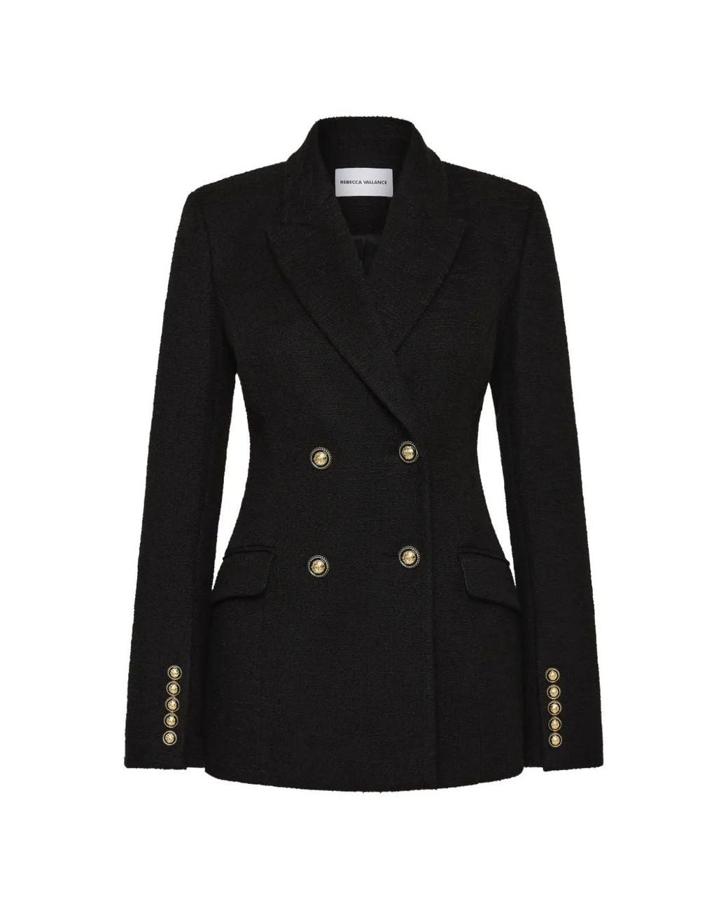 Rebecca Vallance Black Stargazing Double-Breasted Buttoned Blazer