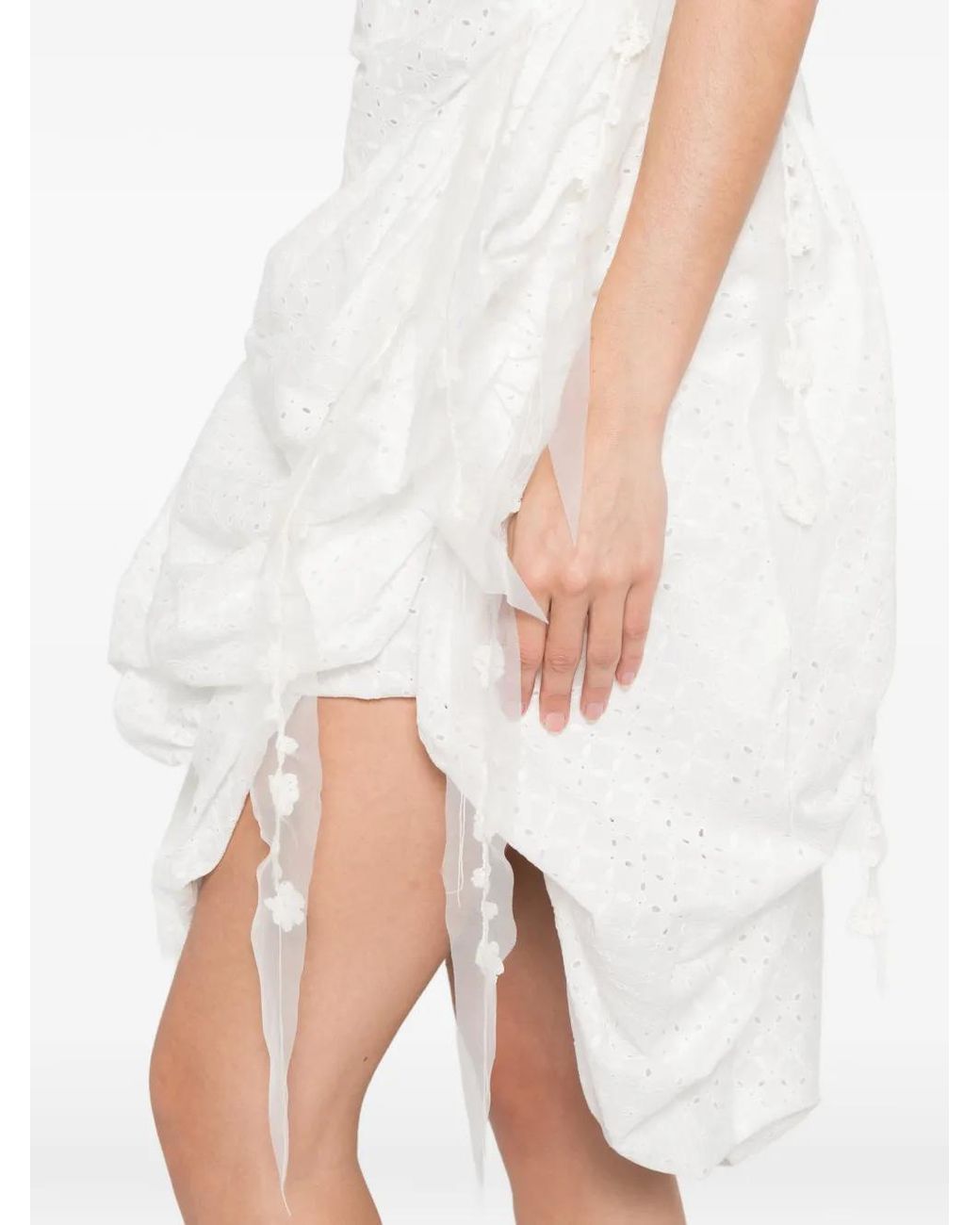 PAULINE DUJANCOURT White Ruched Sleeveless Dress