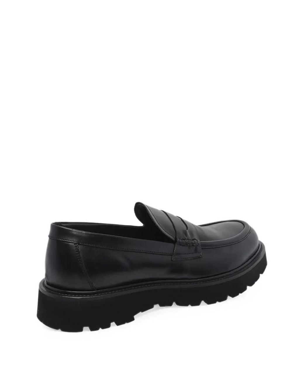 Pawelk's Black Penny-Slot Leather Loafers for men