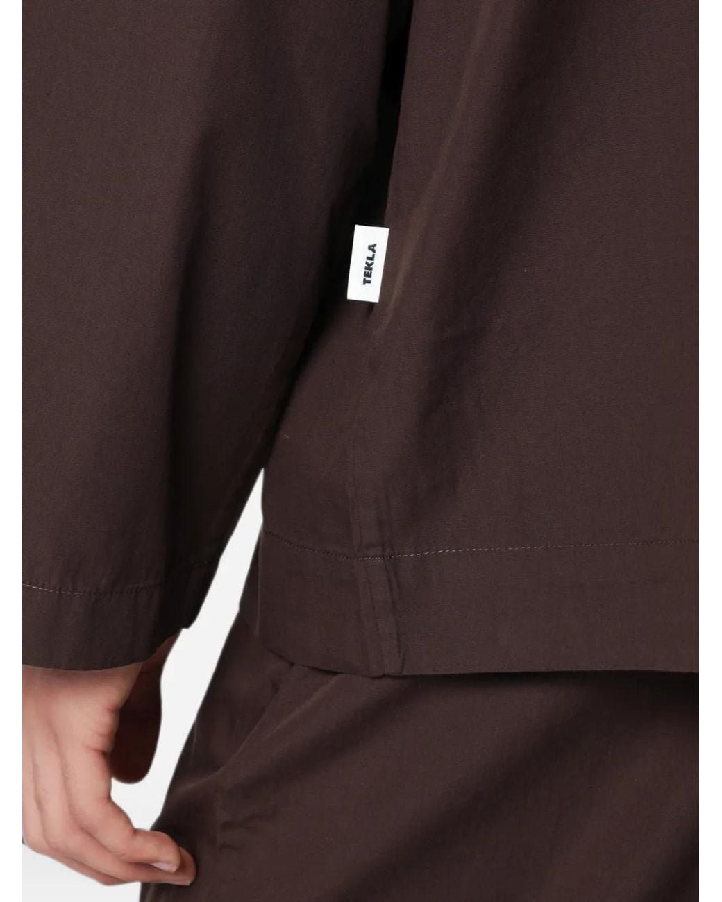 Tekla Brown Poplin Long-Sleeved Shirt