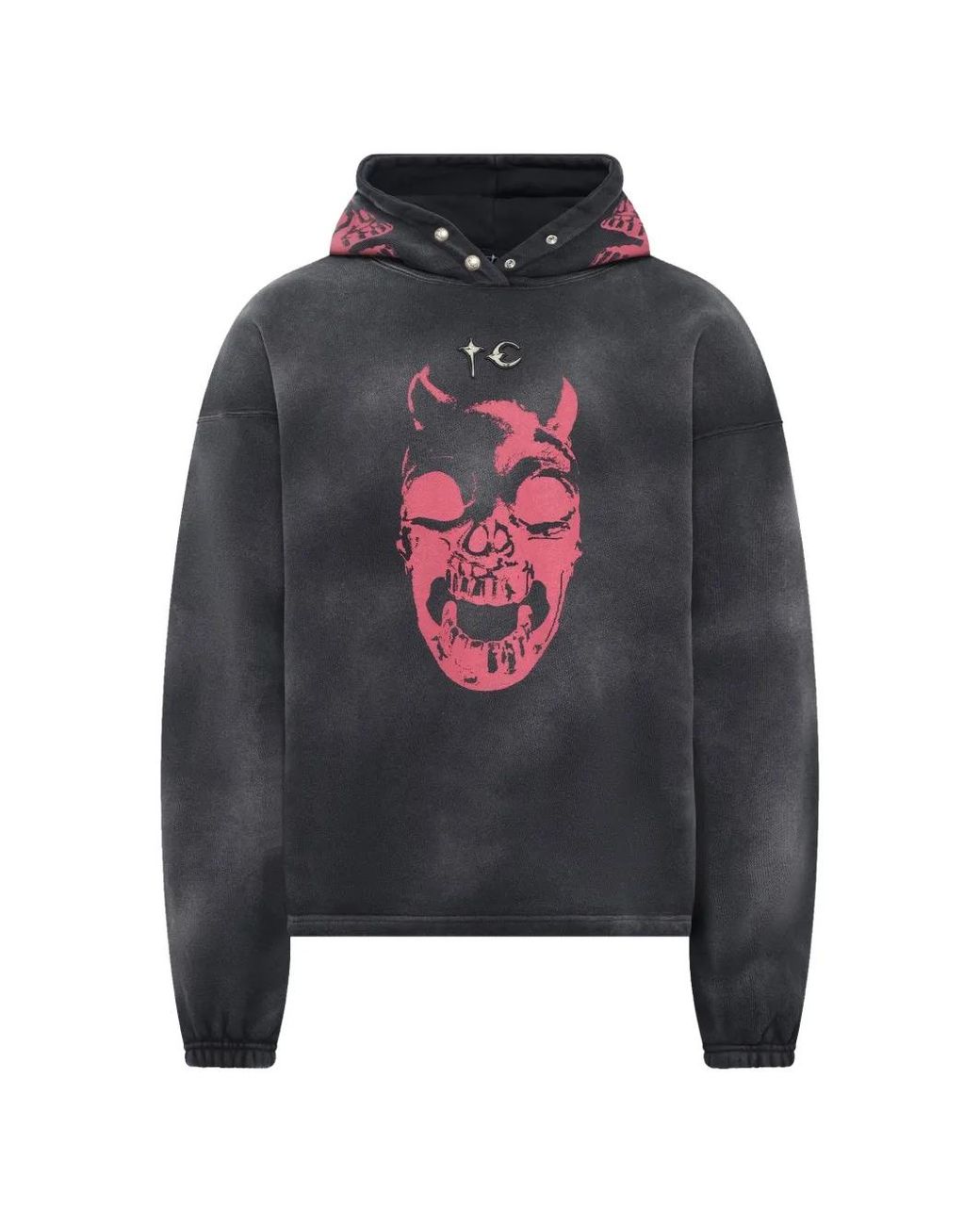 THUG CLUB Black Riding Skull Hoodie for men