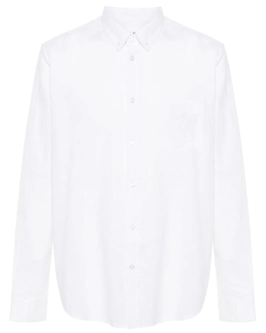 Samsøe & Samsøe White Liam Slub-Texture Shirt for men