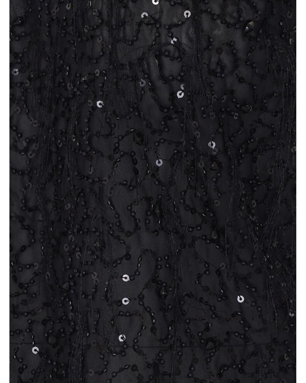 Twinset Black Sequin-Embellished Rhinestone Top