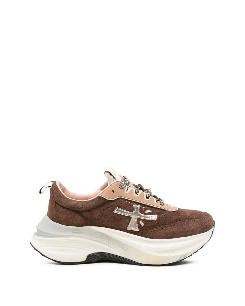 Premiata White Leopard-Print Suede Sneakers
