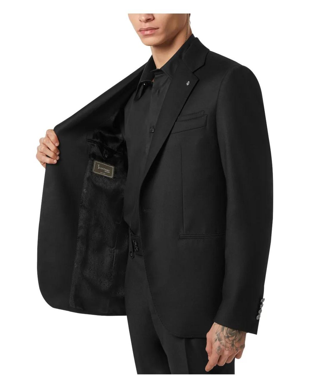 Billionaire Black Classic Single-Breasted Blazer for men