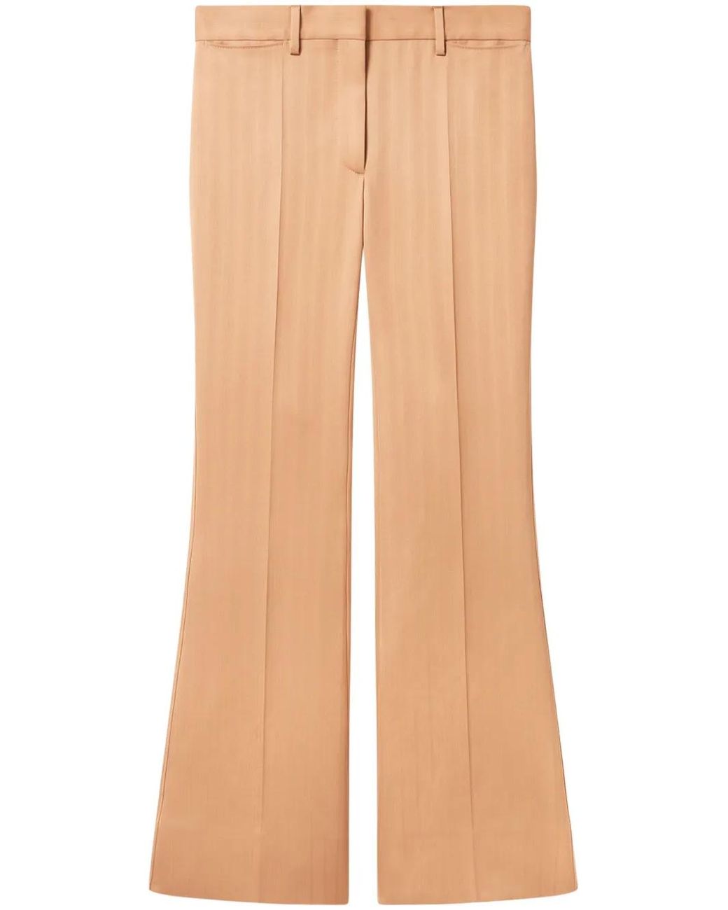 Stella McCartney Natural Low-Rise Striped Trousers