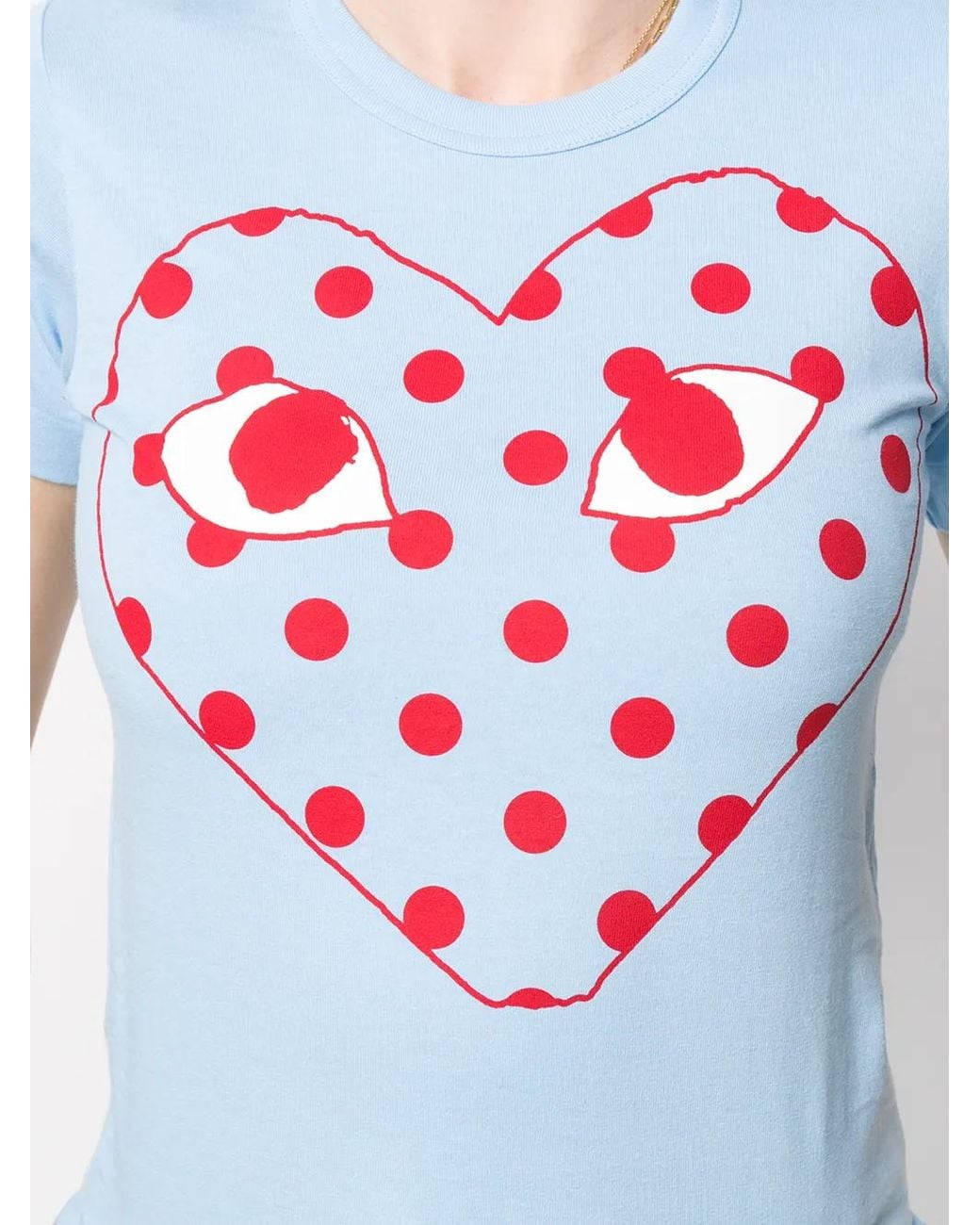 COMME DES GARÇONS PLAY Blue Logo Print T-Shirt