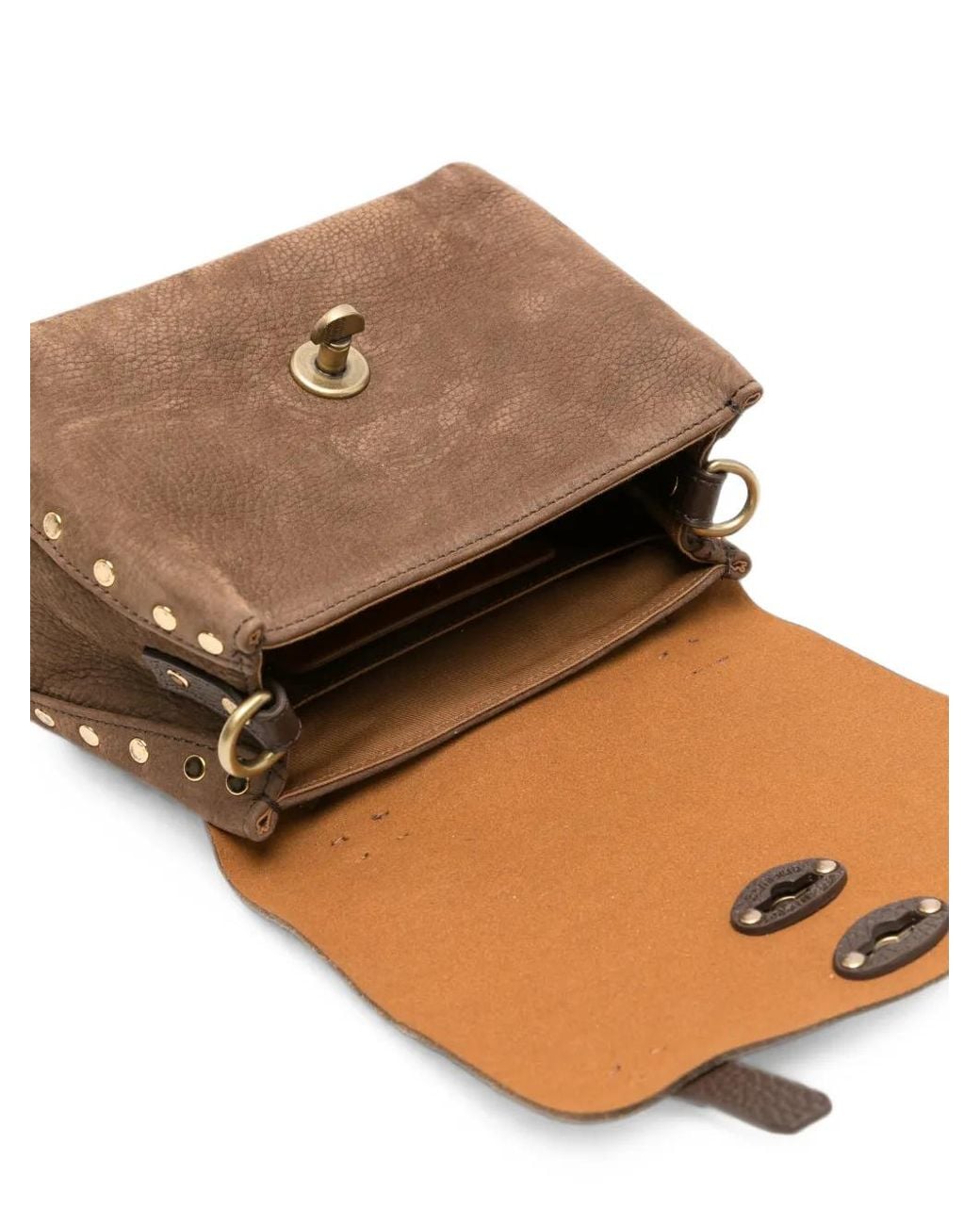 Zanellato Brown Baby Postina Stud-Embellished Suede Tote Bag