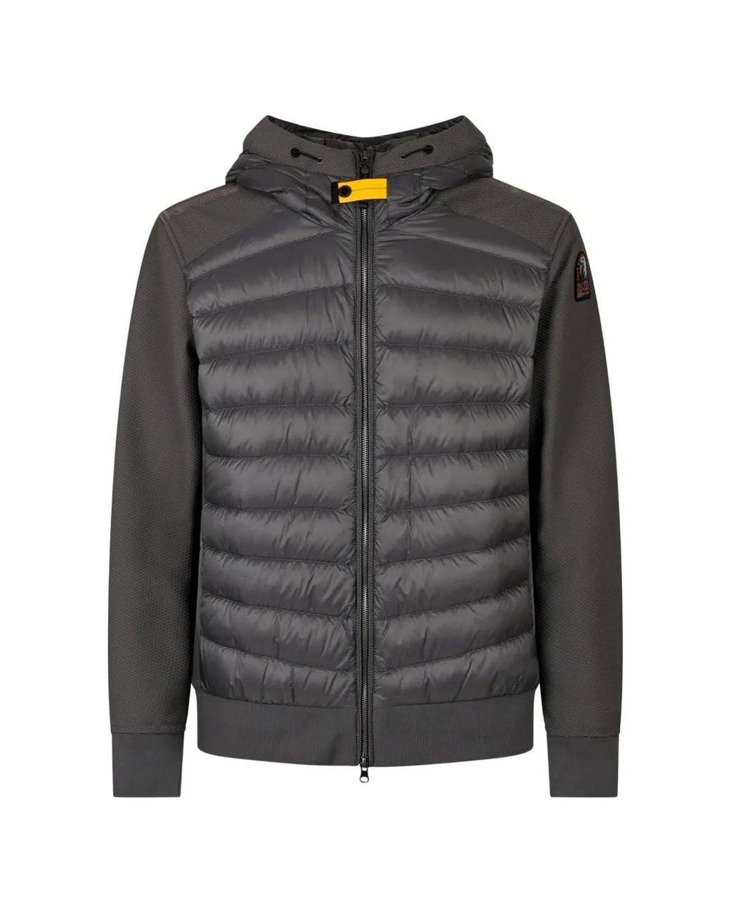 Parajumpers Gray Quilted Panelled Hooded Jacket for men