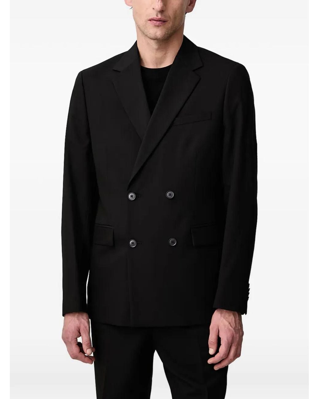 Lindbergh Black Double-Breasted Suit for men