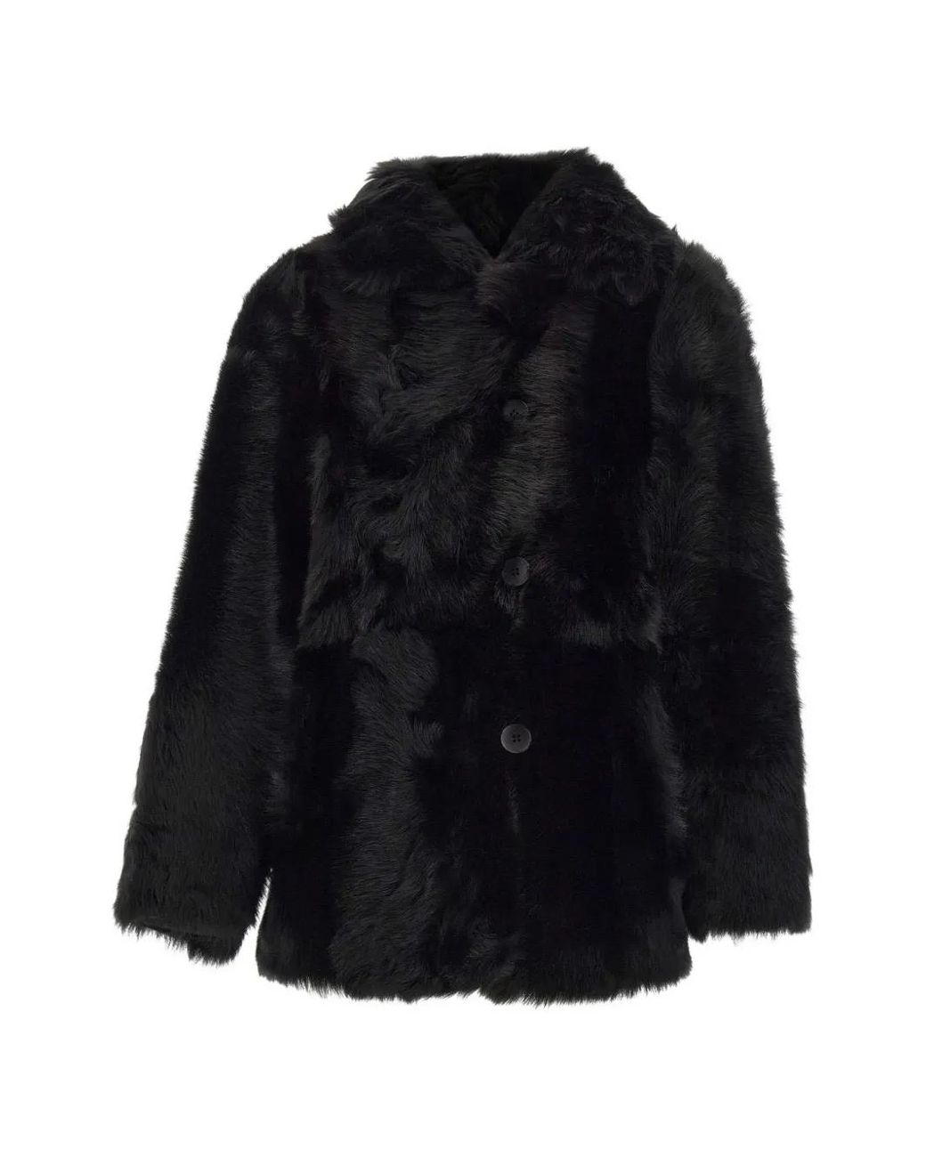 Hiso Black Reversible Shearling Coat