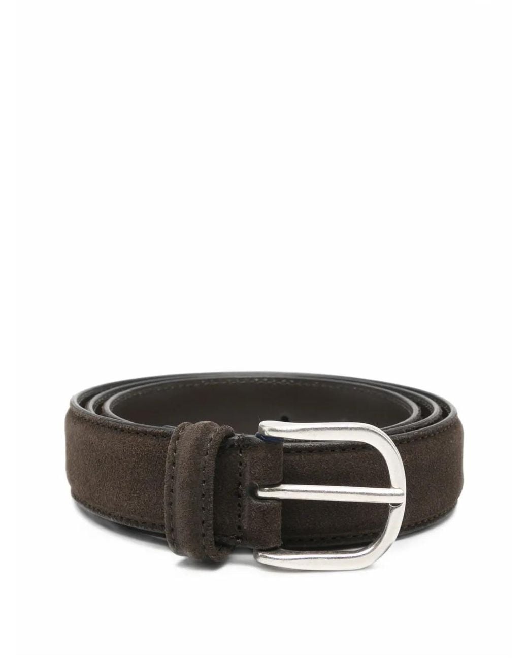 Andersons Black Suede-Finish Buckle-Fastening Belt for men