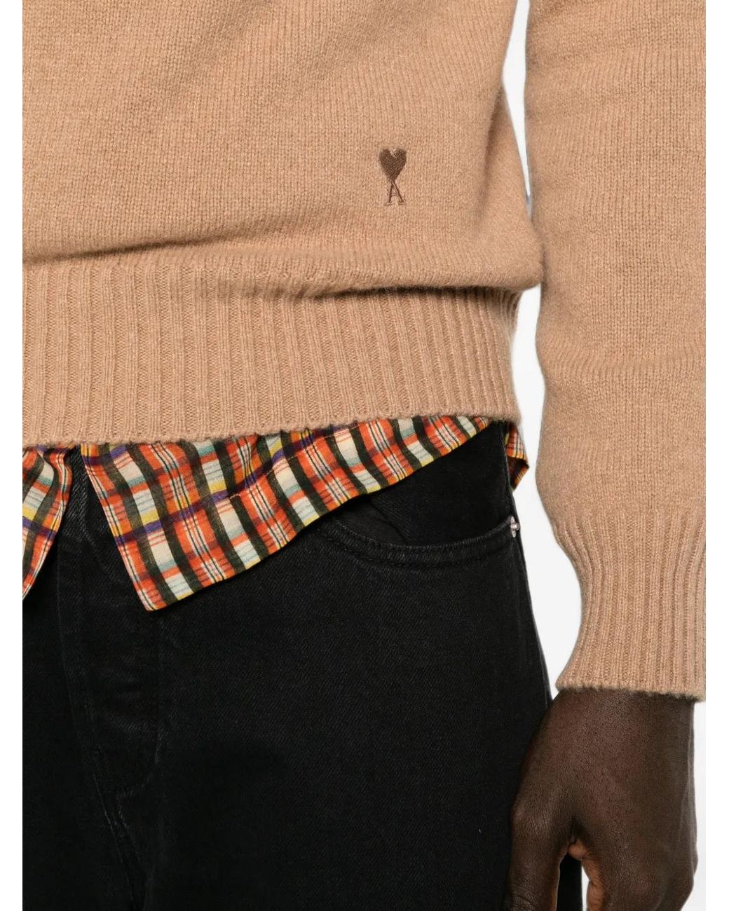 AMI Natural Ami De Coeur Long-Sleeve Sweater for men