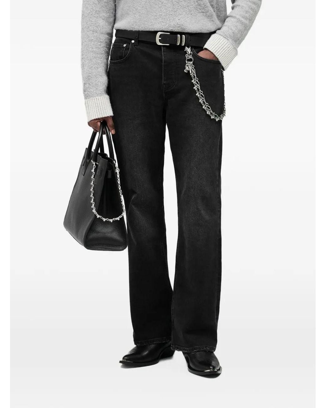 Represent Black Kick Flare Jeans for men