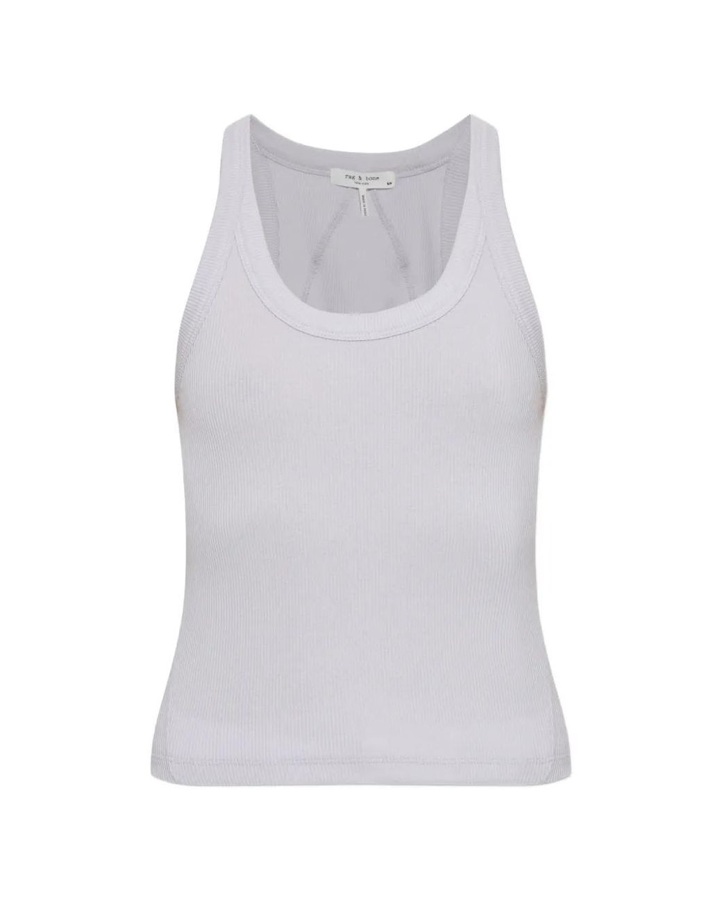 Rag & Bone White Ribbed-Knit Racerback Tank Top