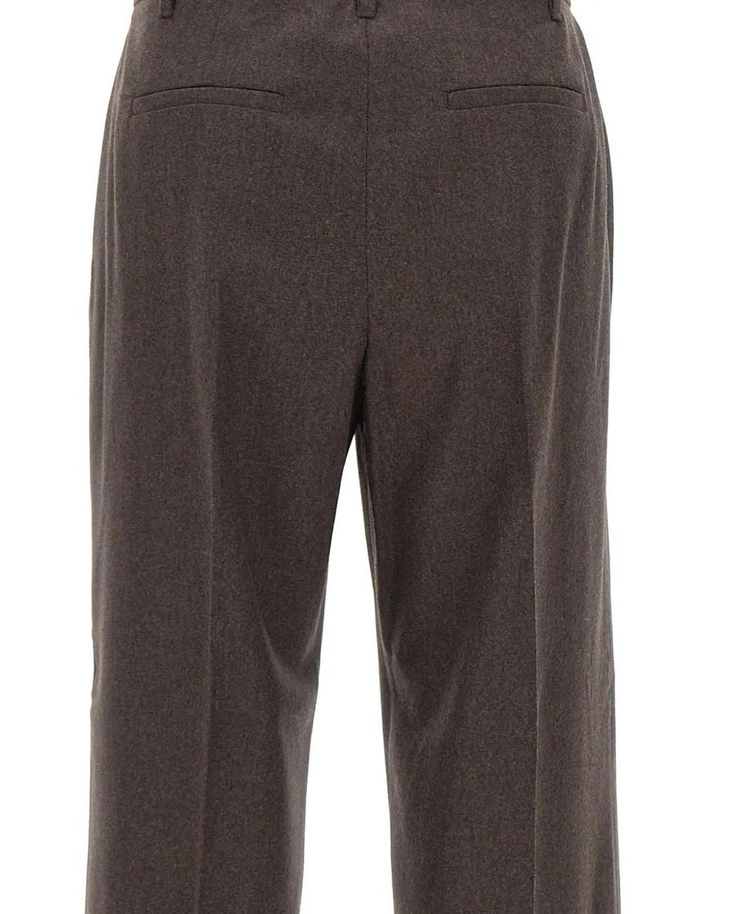 Max Mara Gray Cottage Wool-Flannel Trousers