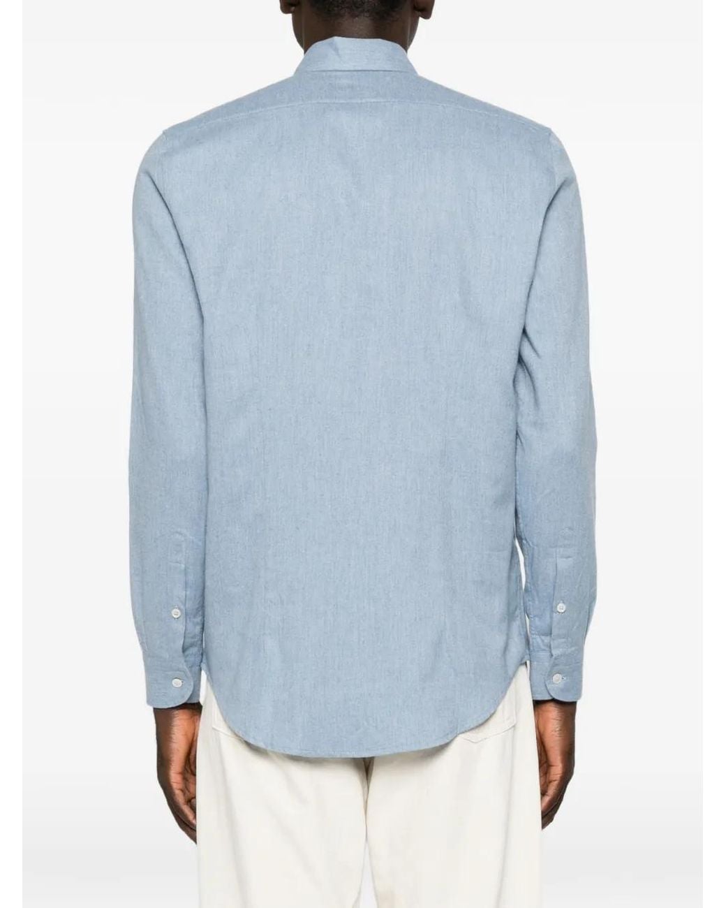 Camicia Button-Down di Gran Sasso in Blue da Uomo