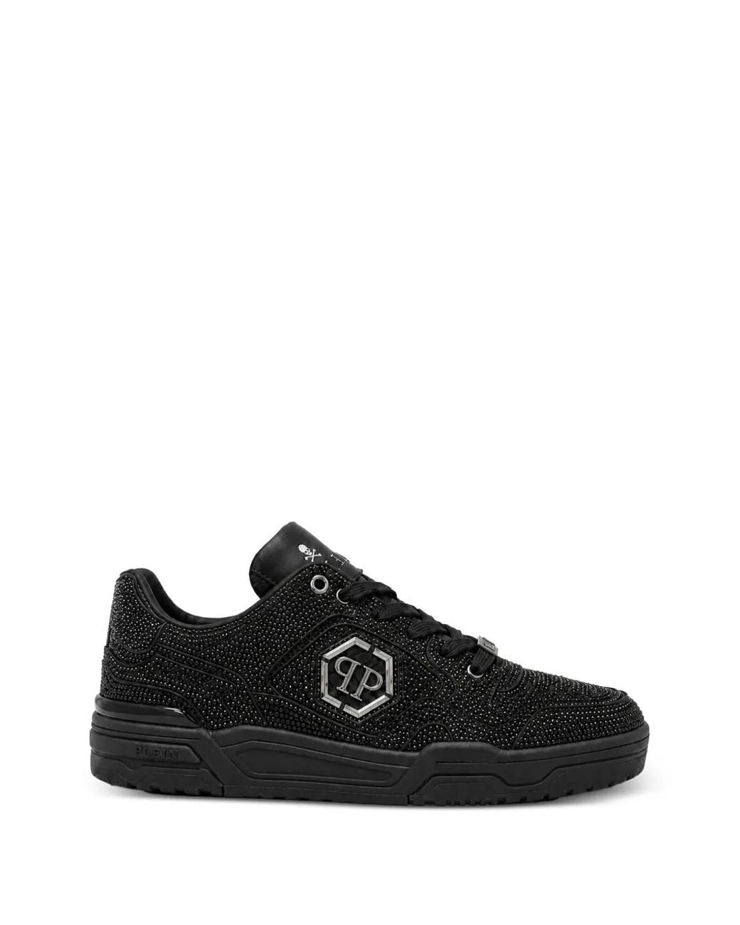 Philipp Plein Black Low-Top Predator V2 Stras Sneakers
