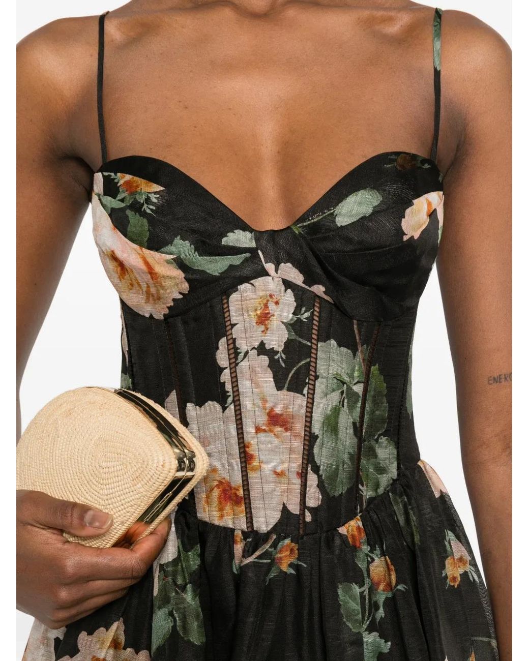 Zimmermann Luna フローラル ドレス Black