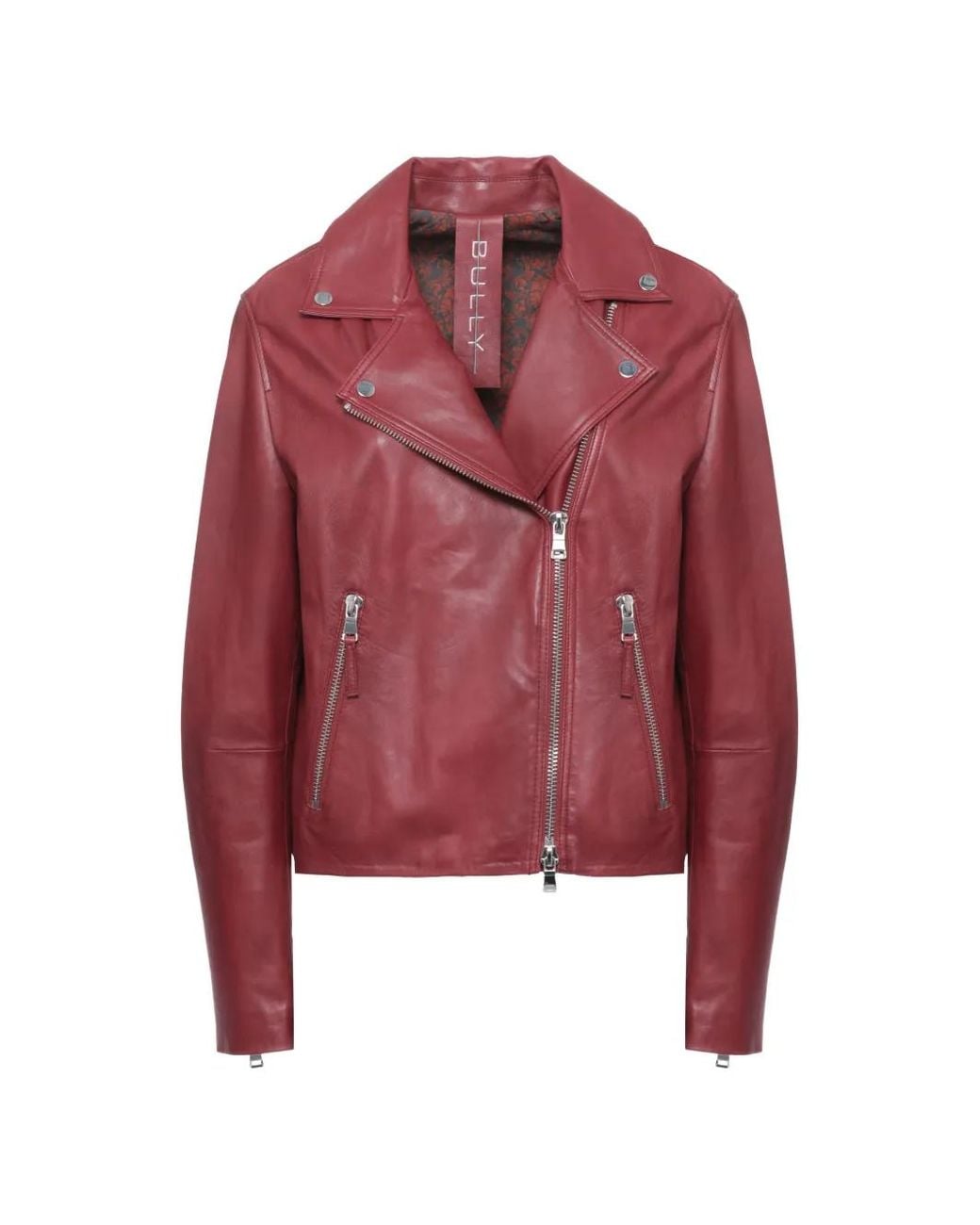 Bully Red Biker Leather Jacket