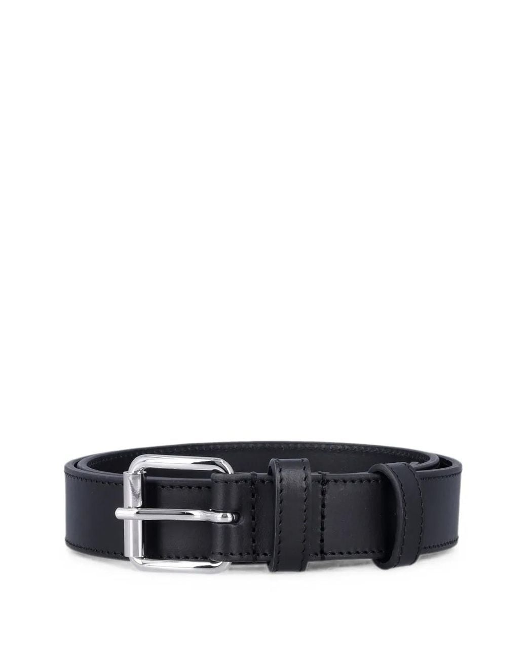 Comme des Garçons White Buckle-Fastening Leather Belt for men
