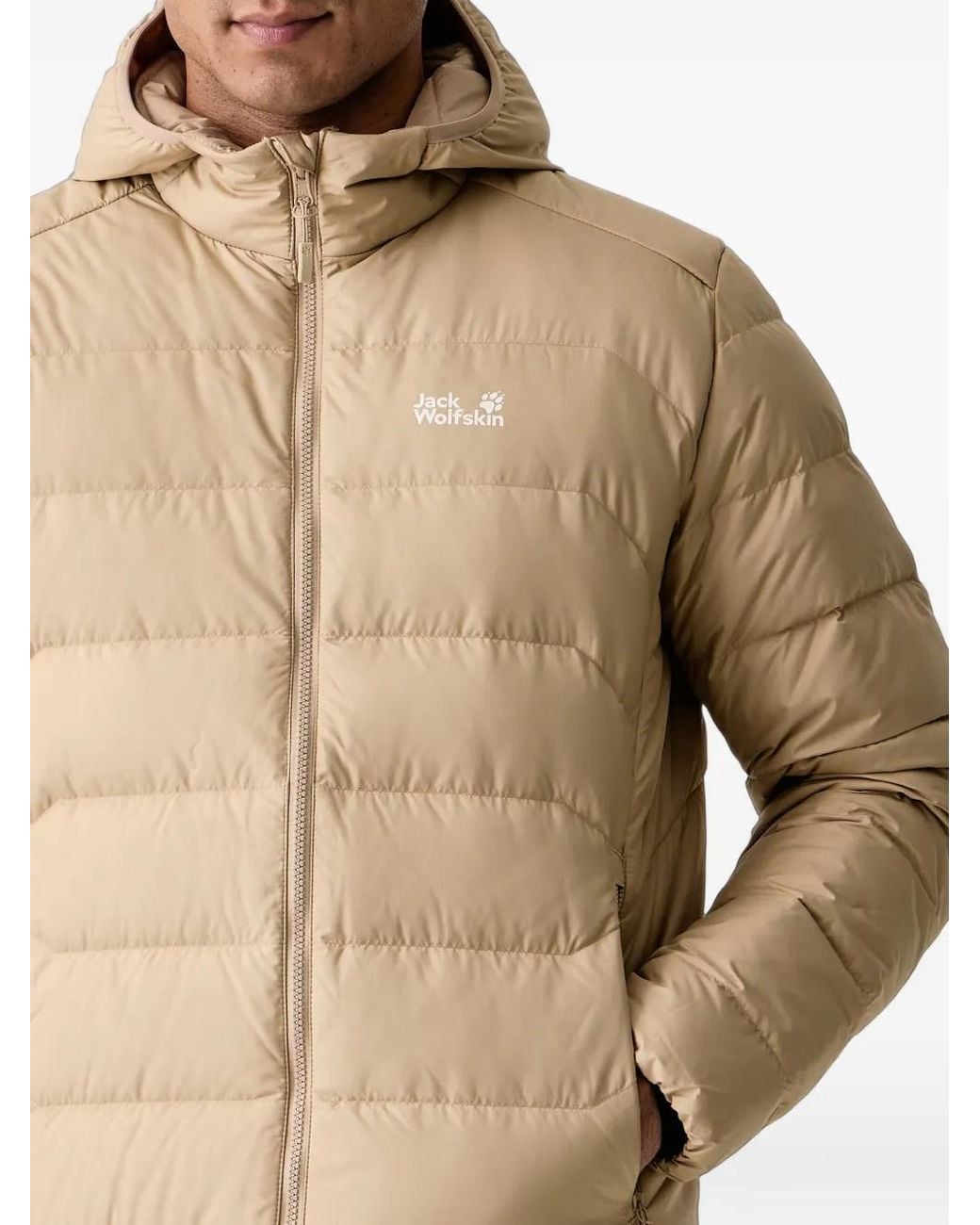 Jack Wolfskin Natural Wild Pass Down Quilted Hooded Jacket for men