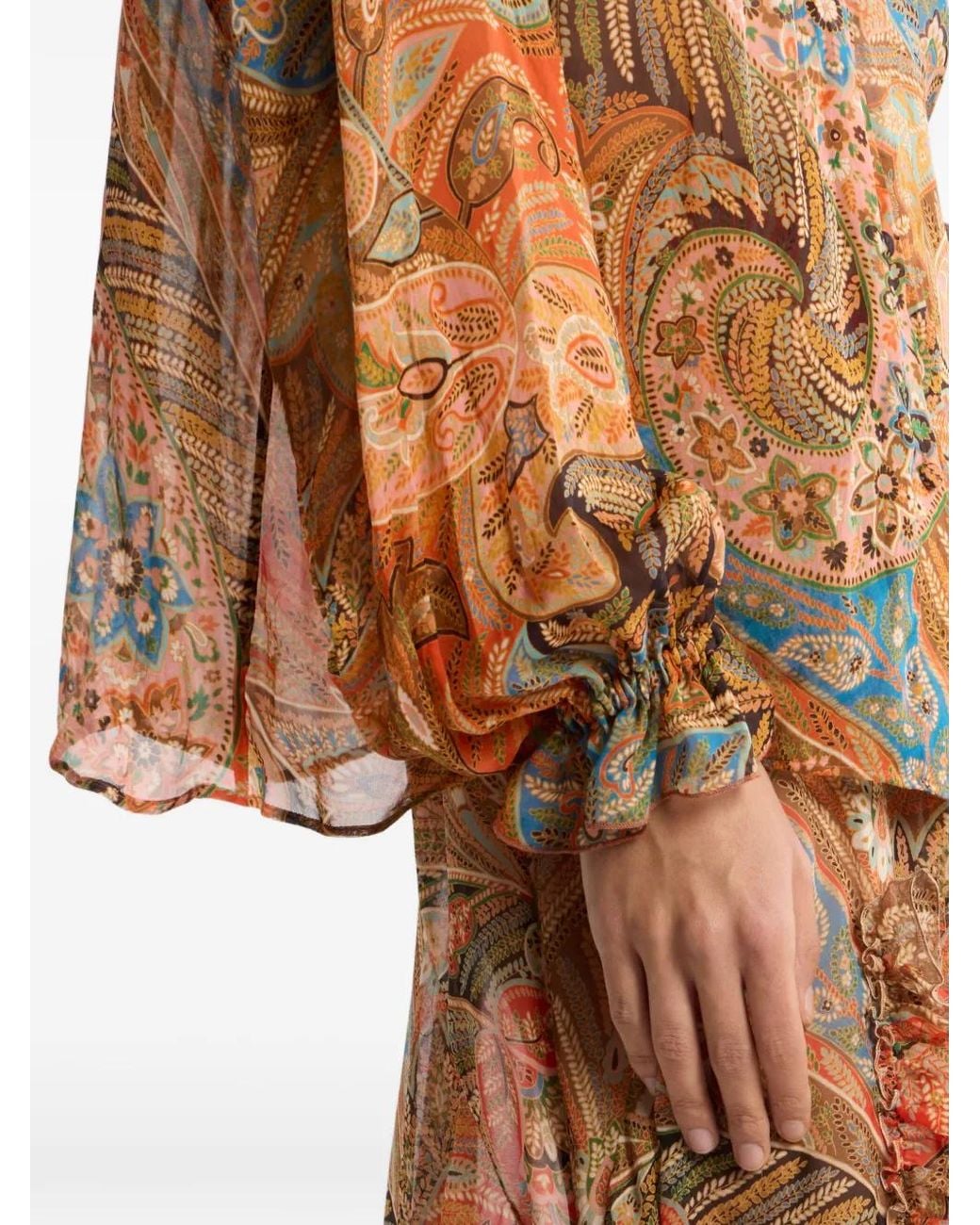 Etro Brown Shirt With Frill On The Collar