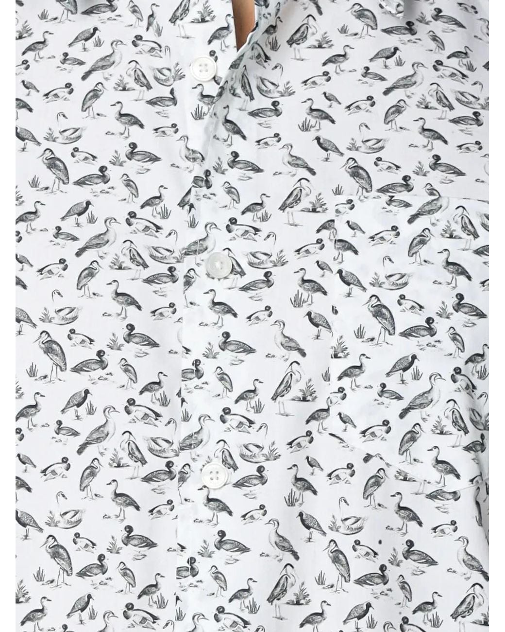 Ted Baker Gray Duck-Print Long-Sleeve Shirt for men