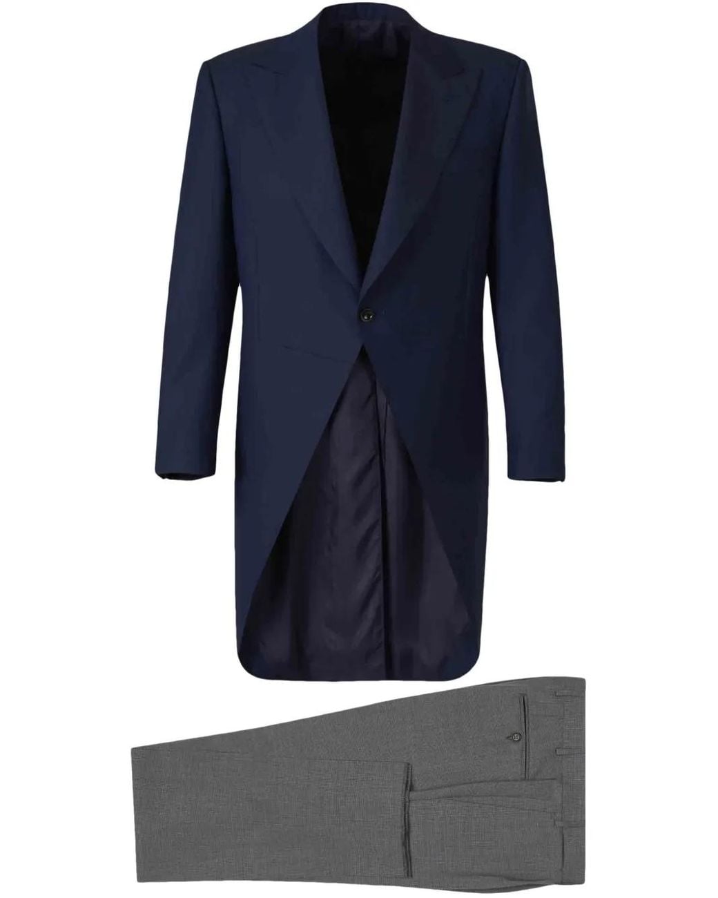 Canali Blue Single Breasted Wool Suit for men