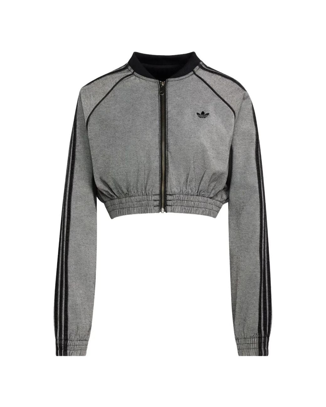 Adidas Gray Sst Cropped Denim Jacket