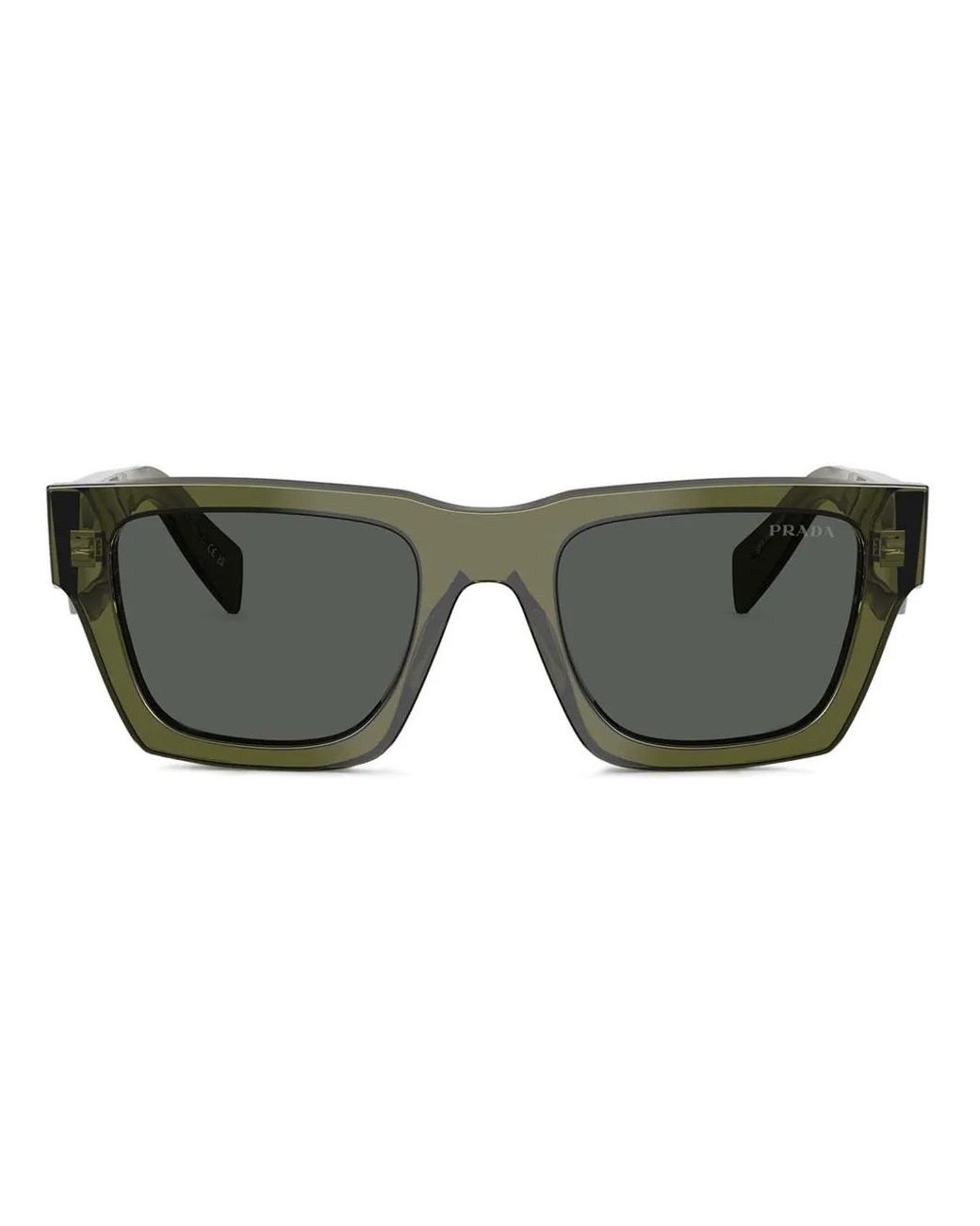 Prada Gray Rectangle-Frame Sunglasses for men