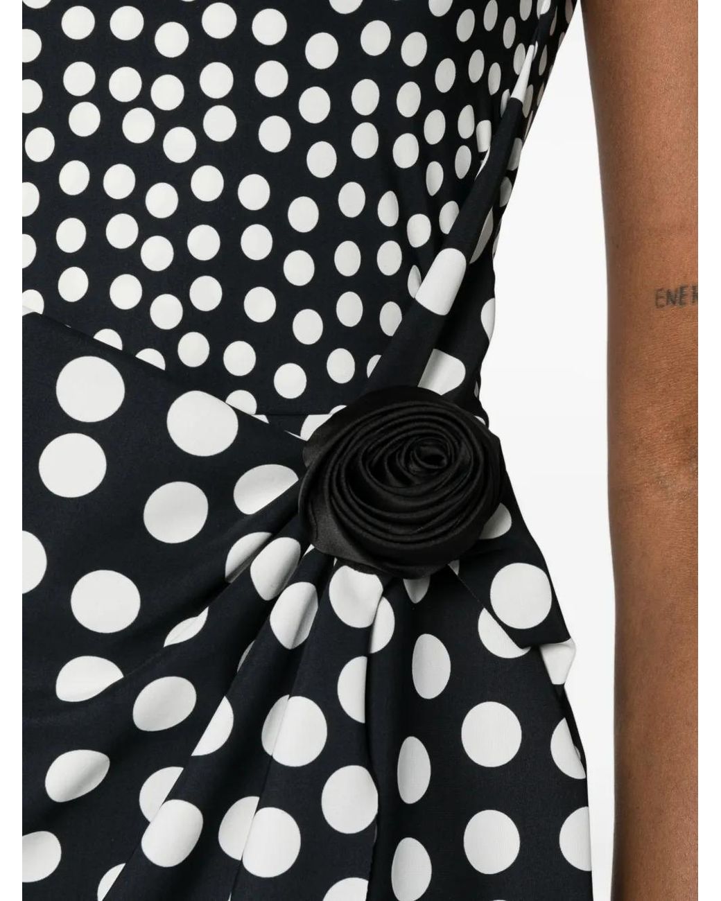 La Petite Robe Di Chiara Boni White Polka Dot Flower Midi Dress