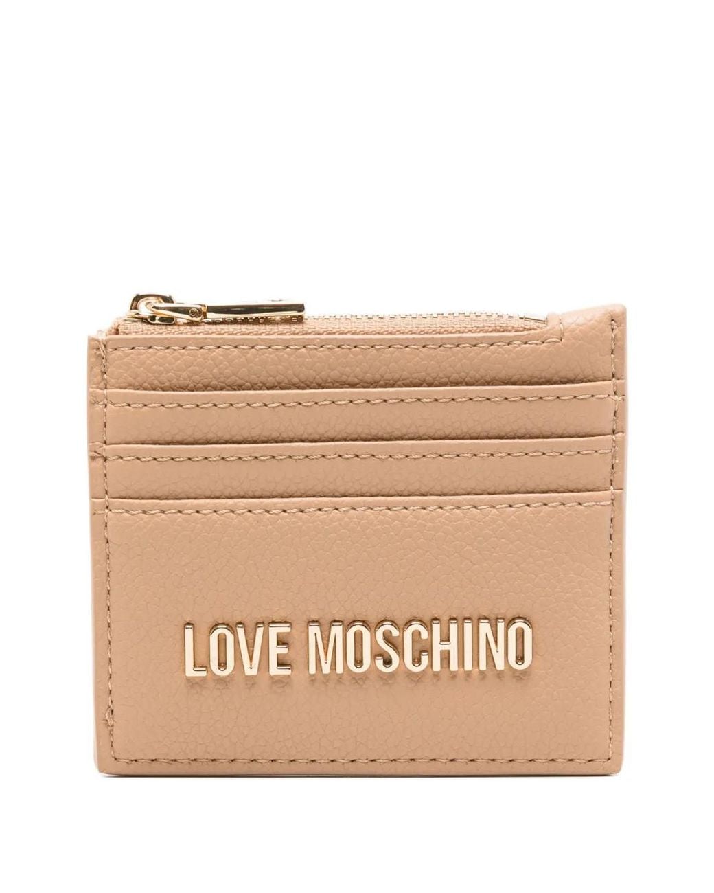 Love Moschino Natural Logo-Plaque Cardholder